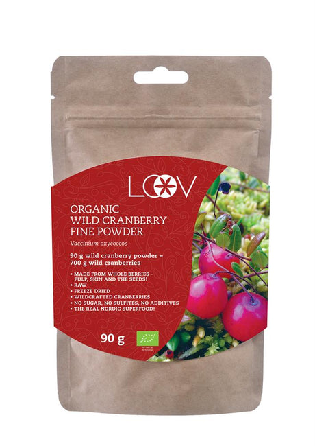 Organic Wild Cranberry Freeze - Dried Powder 90g - Greenlands Health Store