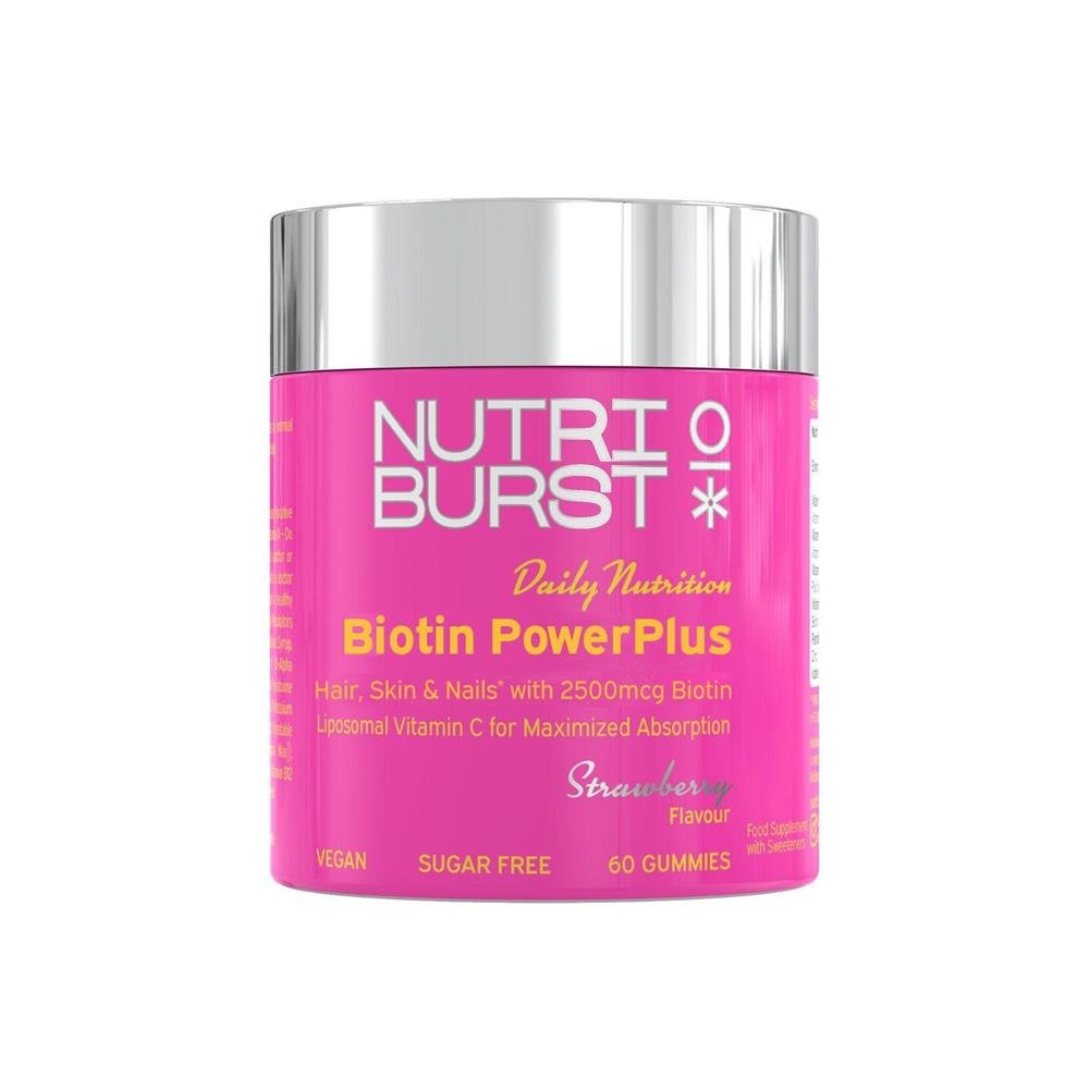 Biotin PowerPlus 2500mcg Vegan Sugar - Free 60 Gummies - Greenlands Health Store
