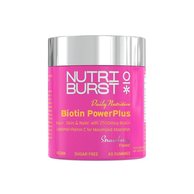 Biotin PowerPlus 2500mcg Vegan Sugar - Free 60 Gummies - Greenlands Health Store