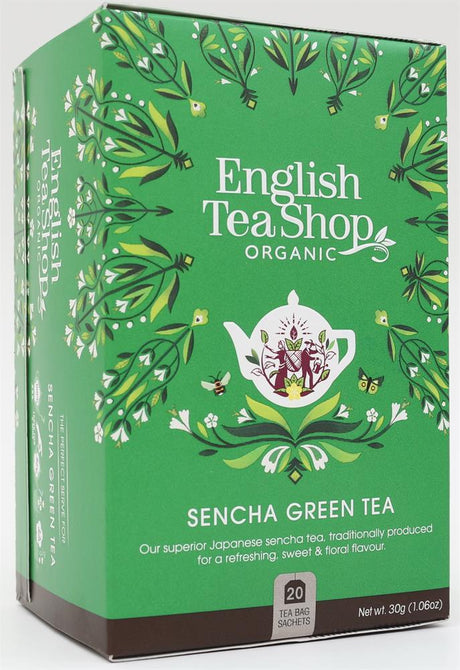 Sencha Green Tea - 20 Tea Bag Sachets - Greenlands Health Store