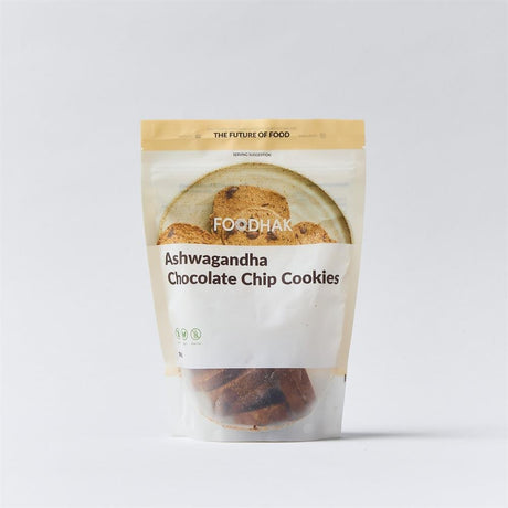 Foodhak Ashwagandha Choc Chip Cookies 160g - Greenlands Health Store