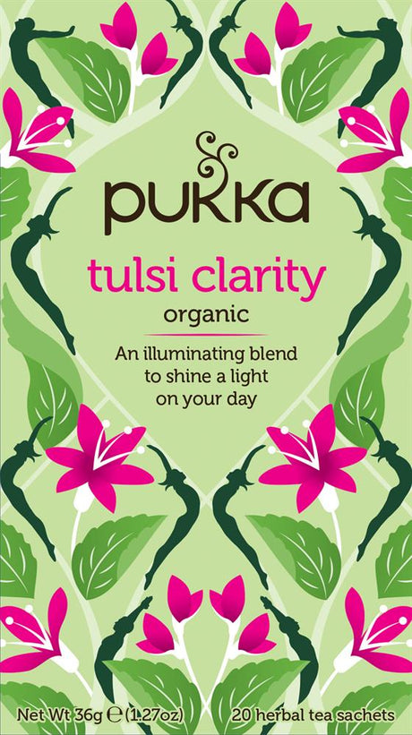 Pukka Tulsi Clarity 20 herbal teabags - Greenlands Health Store