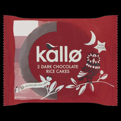 Kallo Dark Chocolate Topped Rice Cakes 33g - Greenlands Health Store