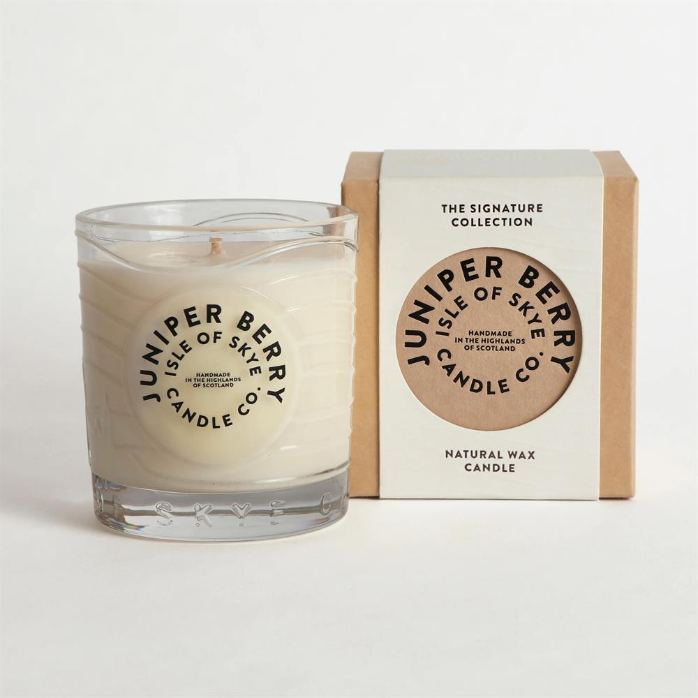 Juniper Berry Island Natural Wax Candle 9.1cm x 8.2cm x 8.2cm - Greenlands Health Store