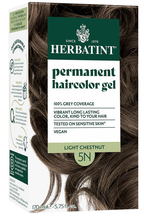 Light Chestnut Ammonia Free hair Colour 5N 170ml - Greenlands Health Store