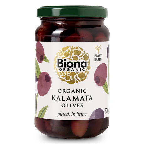 Biona Organic Kalamata Olives in Brine 370g - Greenlands Health Store