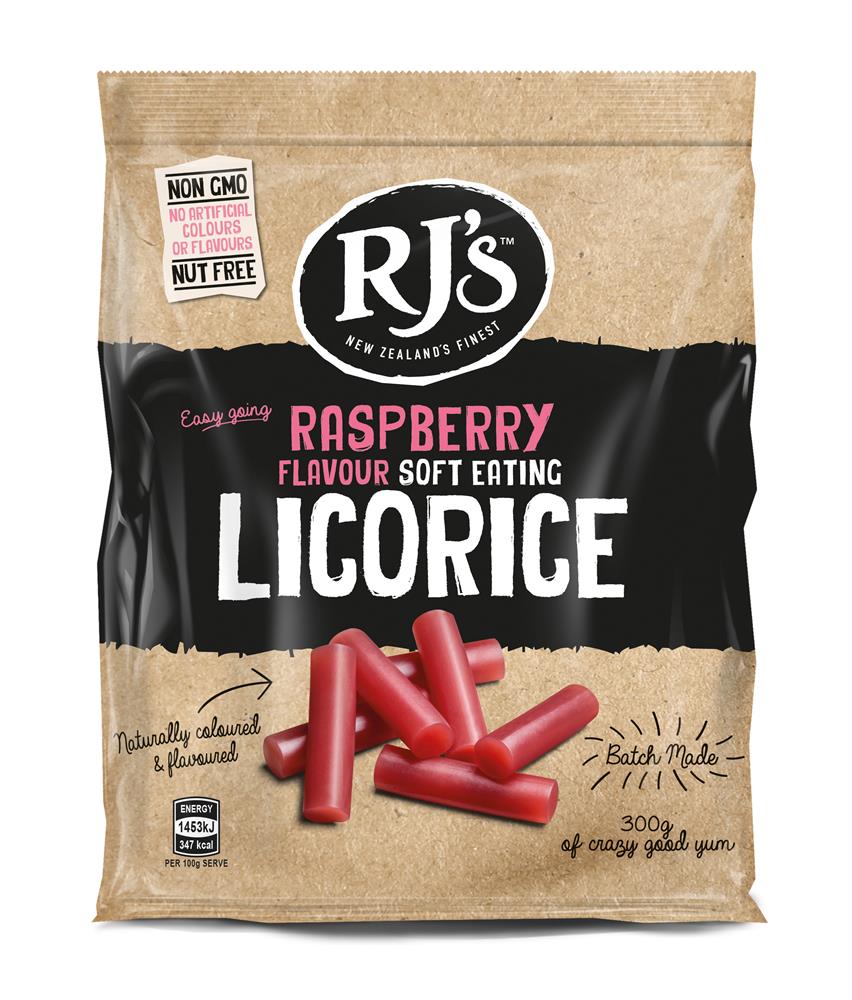 Natural Soft Eating Raspberry Licorice 300g - Greenlands Health Store