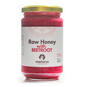 Mellona Cypriot Raw Honey with Beetroot 400g - Greenlands Health Store