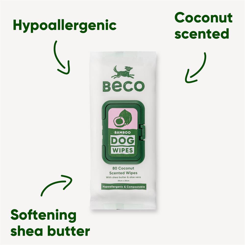 Dog wipes infused with coconut oil shea butter aloe vera. 80pack - Greenlands Health Store