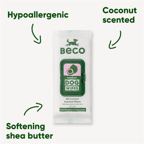 Dog wipes infused with coconut oil shea butter aloe vera. 80pack - Greenlands Health Store