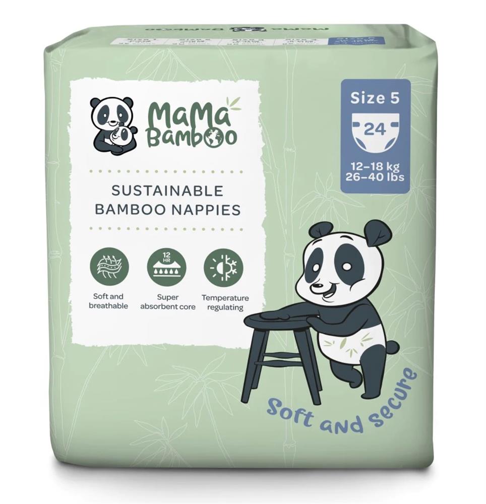 Mama Bamboo Eco Nappies - Size 5 (X - Large) 1080g - Greenlands Health Store