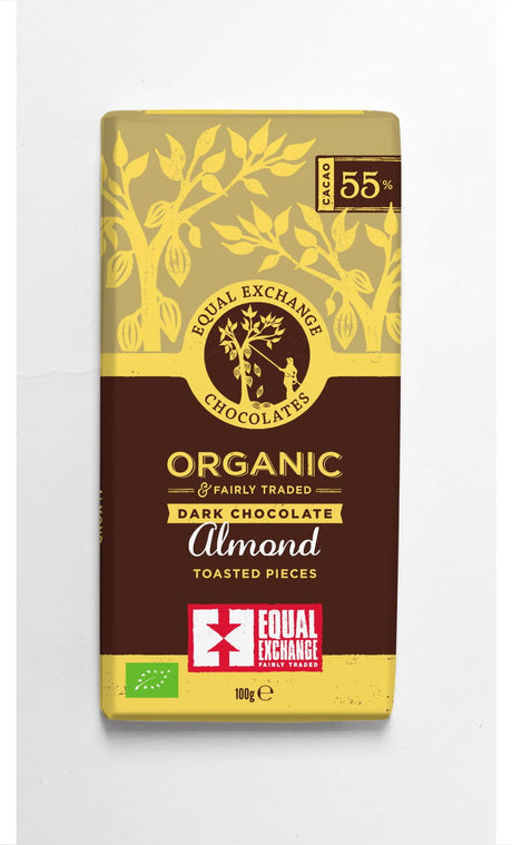 Organic Fair Trade Almond Dark Chocolate (55%) - Greenlands Health Store