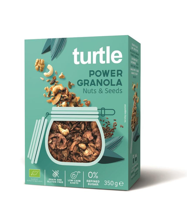 Turtle Power Granola Nuts & Seeds Organic GF Grain Free 350g - Greenlands Health Store