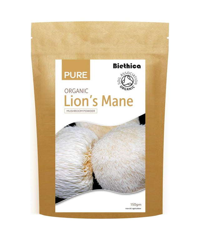 Biethica Organic Lions Mane  Mushroom Powder 75g - Greenlands Health Store