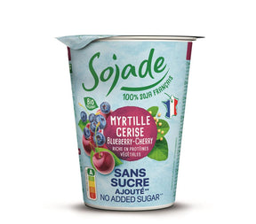 Organic No Added Sugar Blueberry & Cherry Soya Yogurt 400g - Greenlands Health Store
