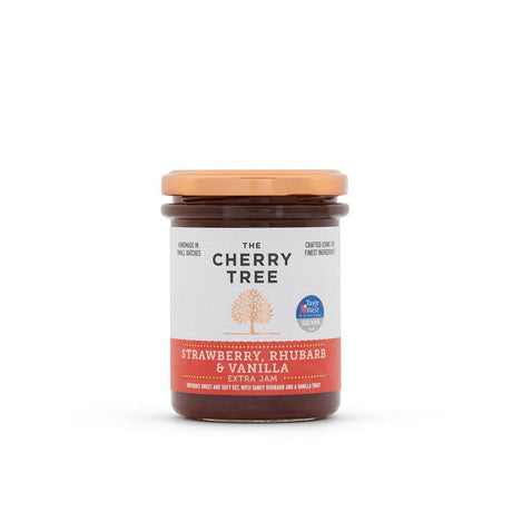 The Cherry Tree Strawberry Rhubarb & Vanilla Extra Jam 225g - Greenlands Health Store
