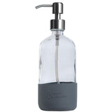 Bower Glass Silicon Sleeve Pump Dispenser in Granite - 500ml - Greenlands Health Store
