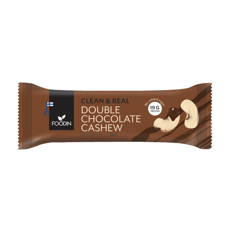 Clean & Real Protein Bar Double Chocolate Cashew 55G - Greenlands Health Store