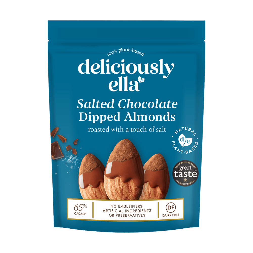 Deliciously Ella Salted Chocolate Dipped Almonds 81g - Greenlands Health Store