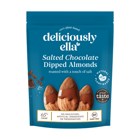 Deliciously Ella Salted Chocolate Dipped Almonds 81g - Greenlands Health Store