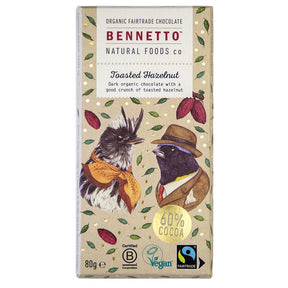 Organic Chocolate Bar Toasted Hazelnuts 80g - Greenlands Health Store