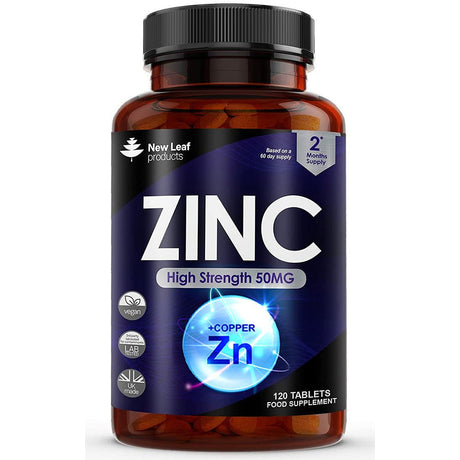 Zinc Citrate 50mg 120 Vegan Tablets - Greenlands Health Store