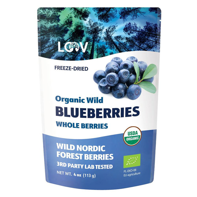 Organic Wild Blueberry Freeze - Dried Whole Berries 113g - Greenlands Health Store