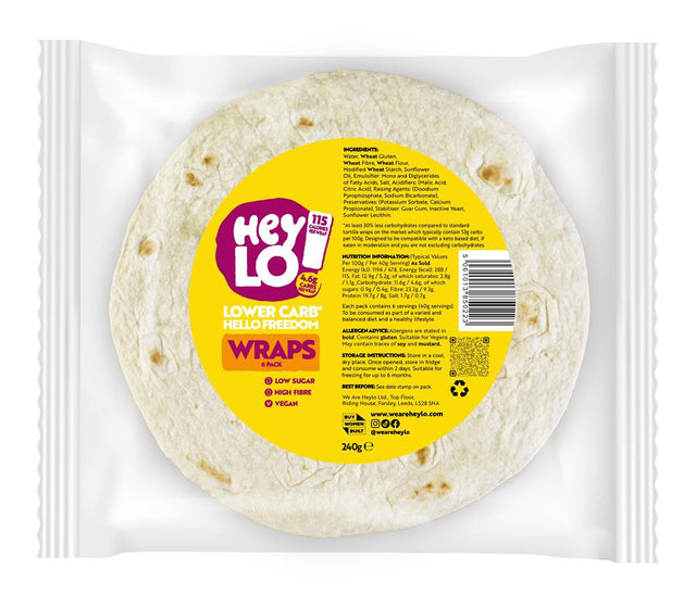 Heylo Low - Carb Wraps Pack of 6 x 40g - Greenlands Health Store