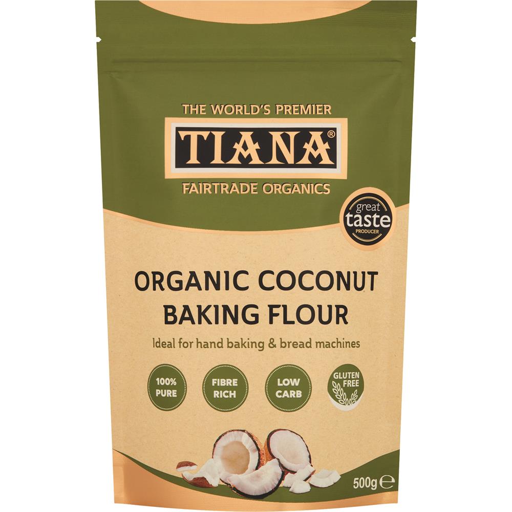 TIANA Fairtrade Organic gluten free low - carb coconut flour - Greenlands Health Store