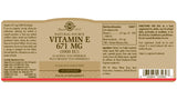 Solgar® Natural Source Vitamin E 671 mg (1000 IU) Softgels - Greenlands Health Store