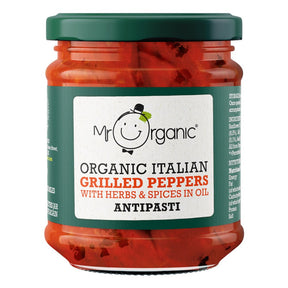 Mr Organic Grilled Peppers Antipasti 190g - Greenlands Health Store