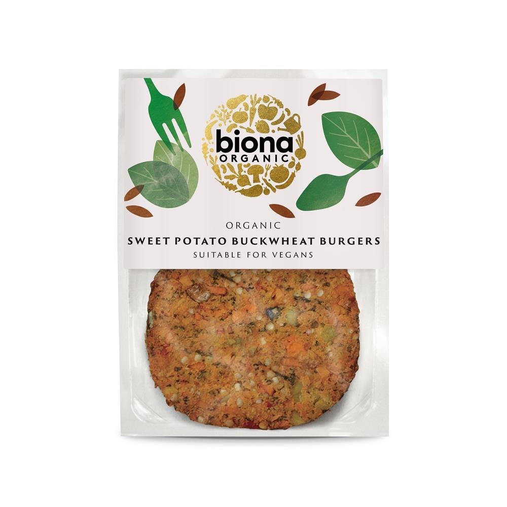 Organic Sweet Potato and Buckwheat Burgers 160g - Greenlands Health Store