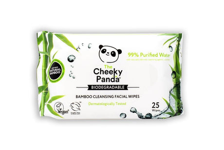 100% Bamboo Facial Cleansing Wipes Unscented 25 Wipes - Greenlands Health Store