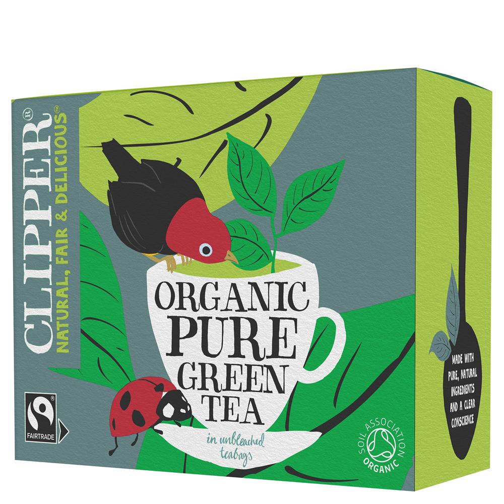 Clipper Fairtrade Organic Pure Green 80 Tea bags - Greenlands Health Store