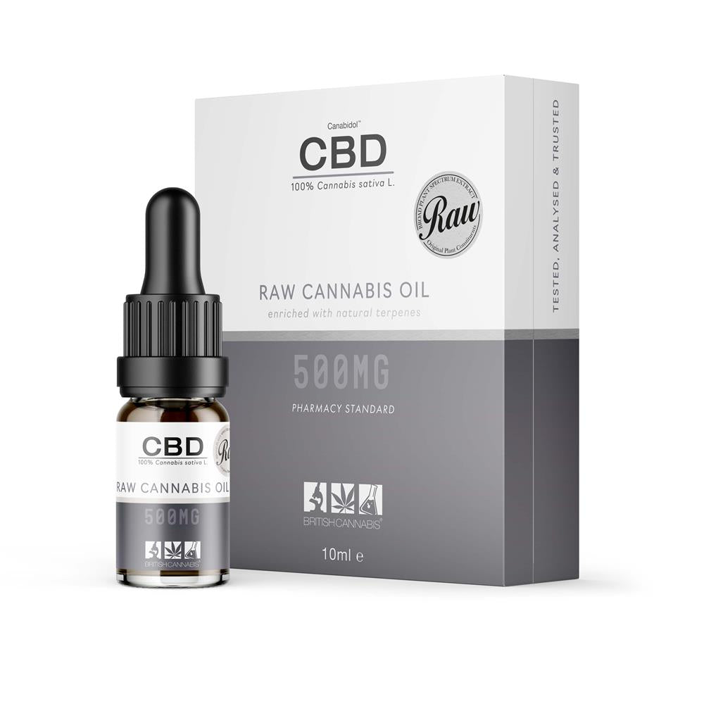 Canabidol CBD Oil Dropper (RAW) 500mg 10ml - Greenlands Health Store