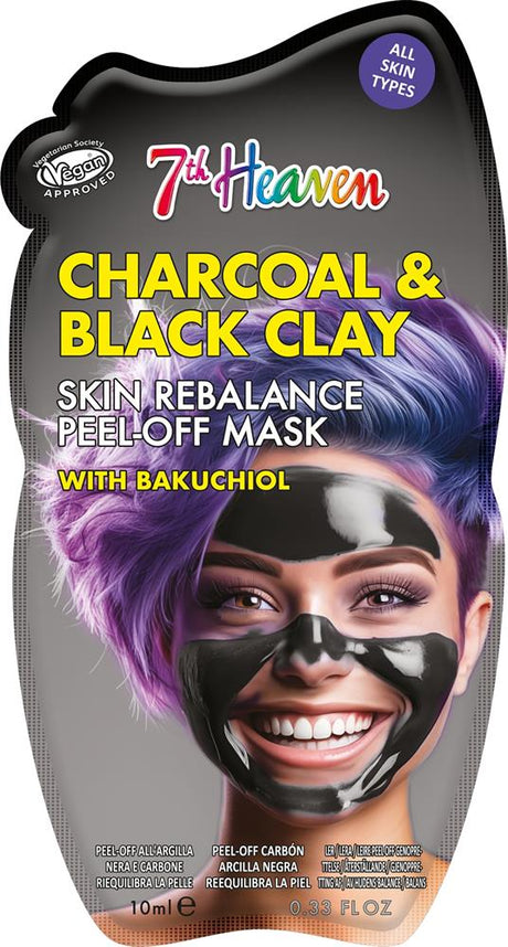 7th Heaven Charcoal Clay Peel-Off with Bakuchiol Face Mask - Greenlands Health Store