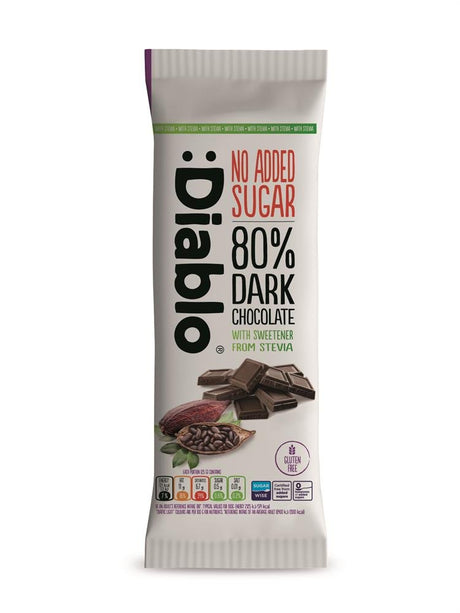 Dark Chocolate 80% with Stevia 75g - Greenlands Health Store