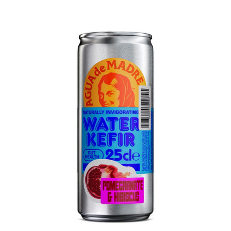 Agua de Madre Pomegranate & Hibiscus Water Kefir 250ml Can - Greenlands Health Store