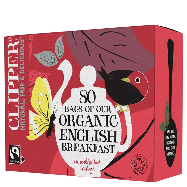 Clipper Organic Fairtrade English Breakfast Tea 80 Bags - Greenlands Health Store