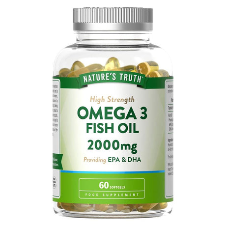 Omega 3 Fish Oil 2000mg 60 Softgels - Greenlands Health Store