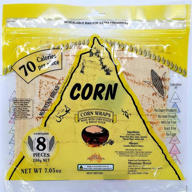 Mountain Bread Corn Wraps (70% Corn) 200g - Greenlands Health Store