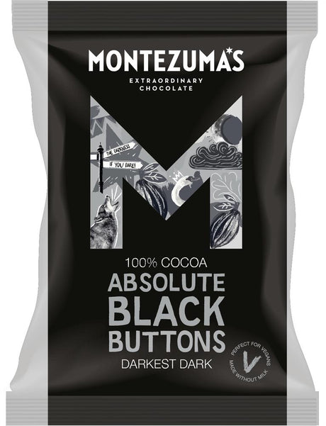 Absolute Black Buttons Darkest Dark Chocolate Buttons 120g - Greenlands Health Store