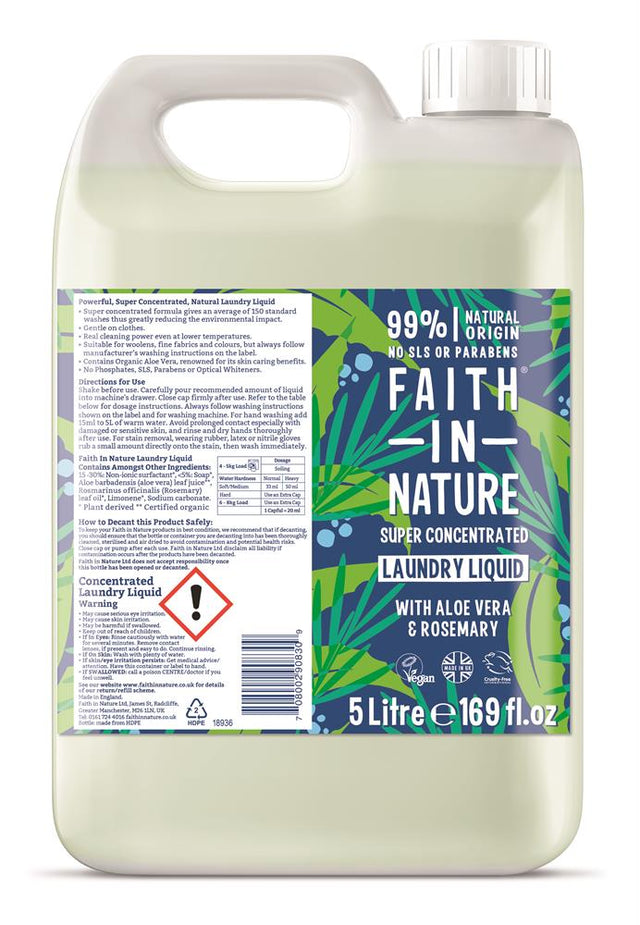Faith in Nature Superconcentrated Laundry Liquid 5Ltr - Greenlands Health Store