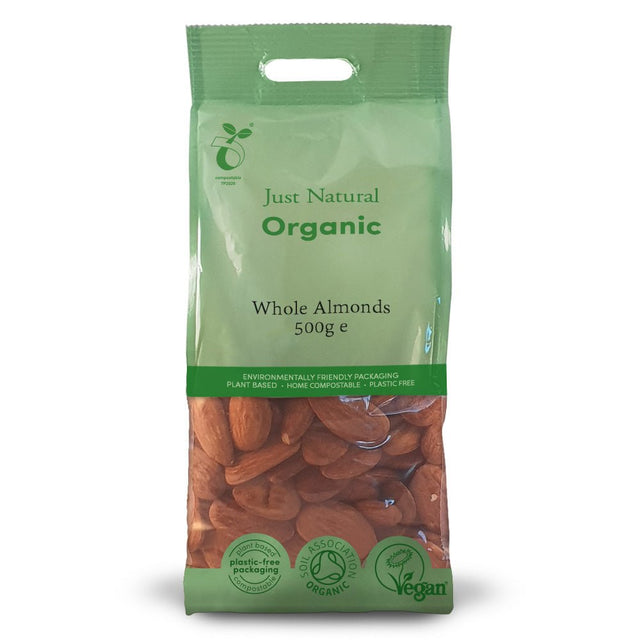 Organic Almonds Whole 500g - Greenlands Health Store