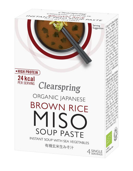 OG Japanese Brown Rice Miso Soup Paste with Sea Vegetables 4x15g - Greenlands Health Store