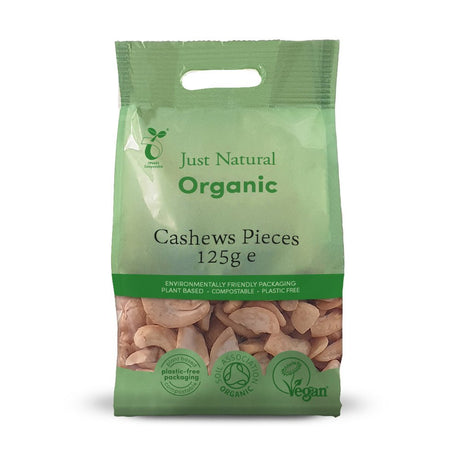 Organic Cashews Pieces 125g - Greenlands Health Store