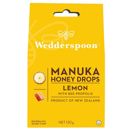Manuka Honey Drops Lemon & Bee Propolis 120g - Greenlands Health Store