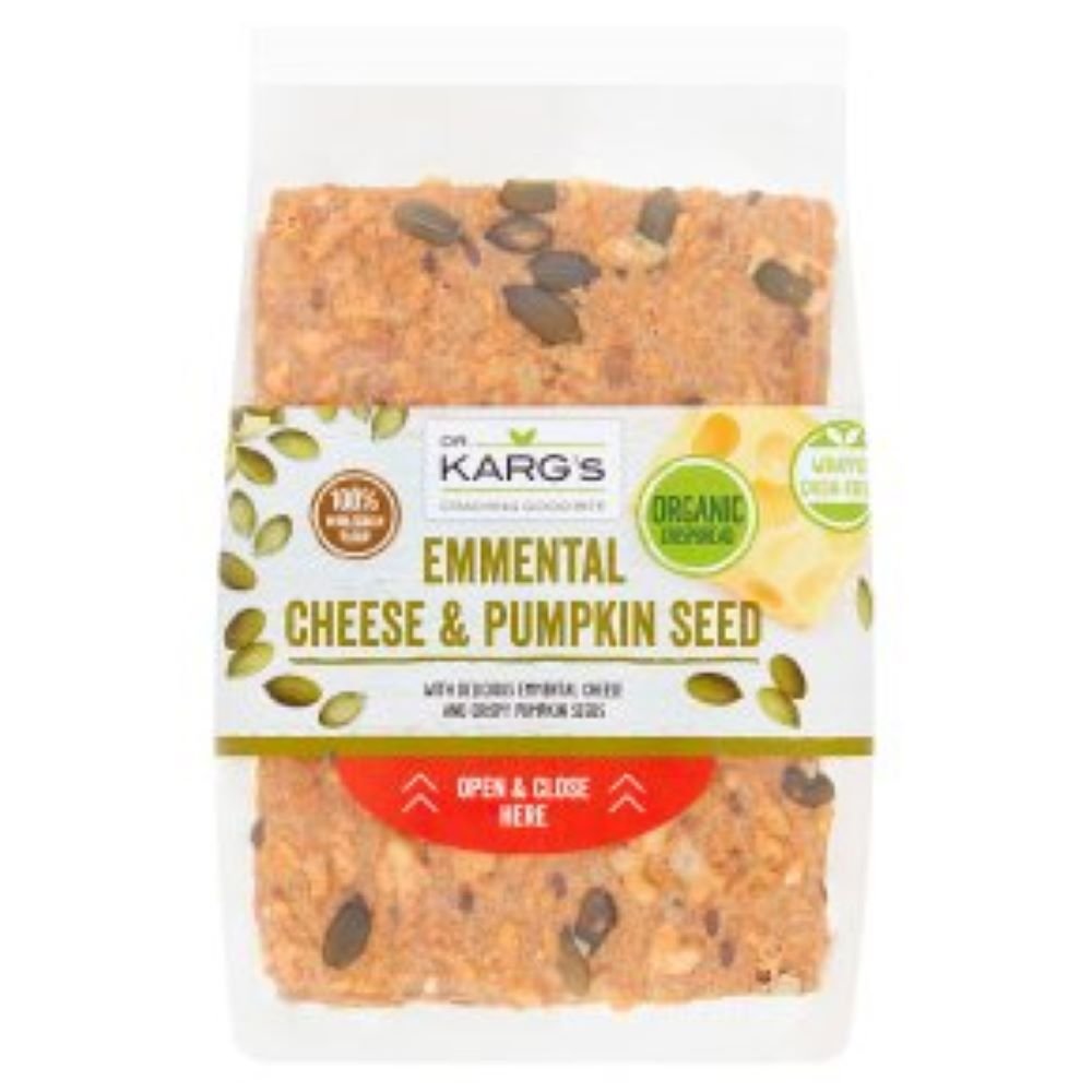 Organic Emmental Cheese & Pumpkin Seed Crispbread 200g - Greenlands Health Store
