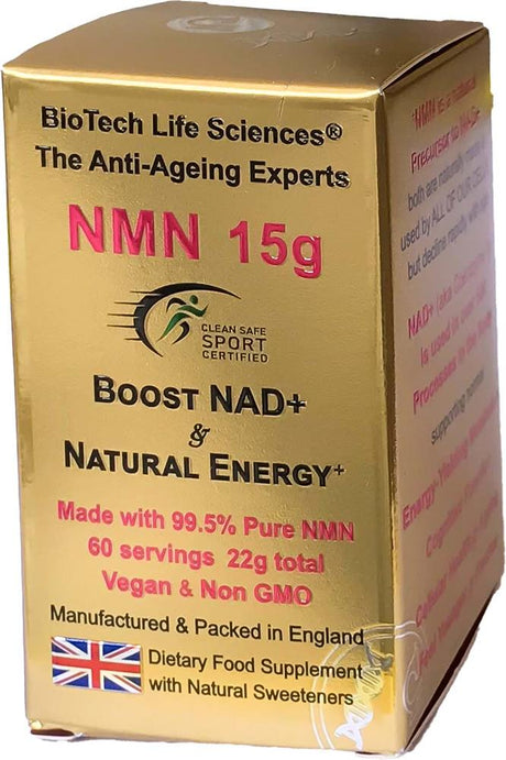 NMN 15 grams Anti - Ageing Boosts Energy & NAD+ Natural Citrus - Greenlands Health Store