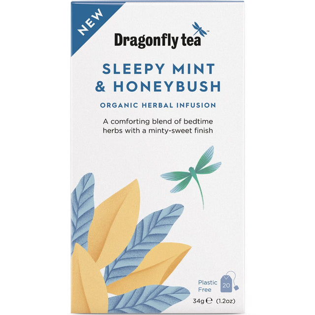 Dragonfly Sleepy Mint & Honeybush Organic Herbal Tea 20 bag - Greenlands Health Store